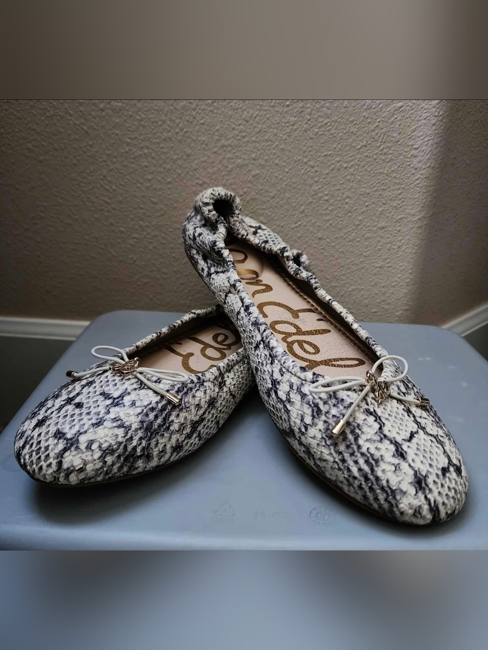Sam Edelman Leather Felicia Snakeskin Ballet Flats
